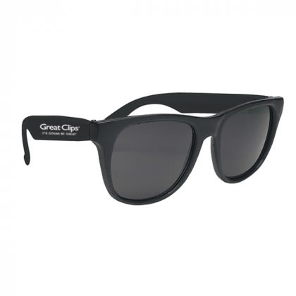 Rubberized Promotional Sunglasses with Business Logo Black